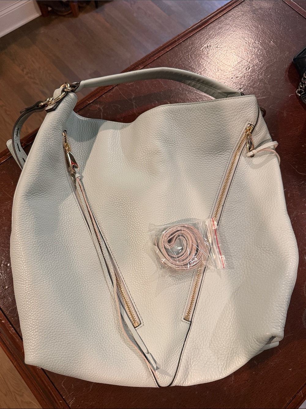 Rebecca Minkoff Light Blue Pebbled Hobo with Gold Hardware Brand New!